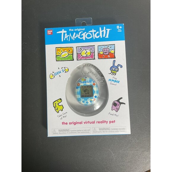 The Original Tamagotchi Virtual Pet - Blue/White Checkered Design - Picture 2 of 3